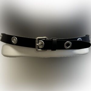 Black Belt with Silver Grommets